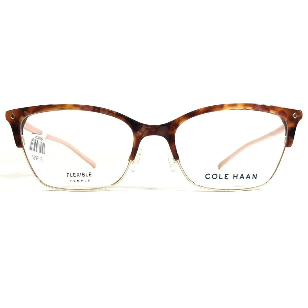 Cole Haan Eyeglasses Frames CH5029 239 Pink Tortoise Gold Cat Eye 53-18-135